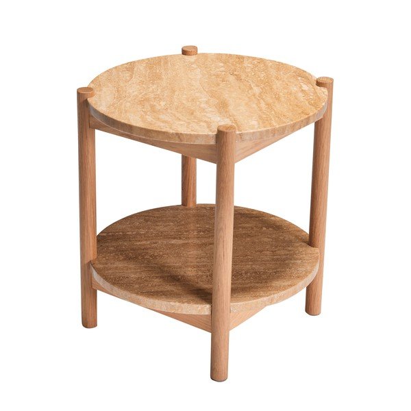 Kulatý odkládací stolek s deskou z kamene ø 43 cm Trava – Hübsch-image-2