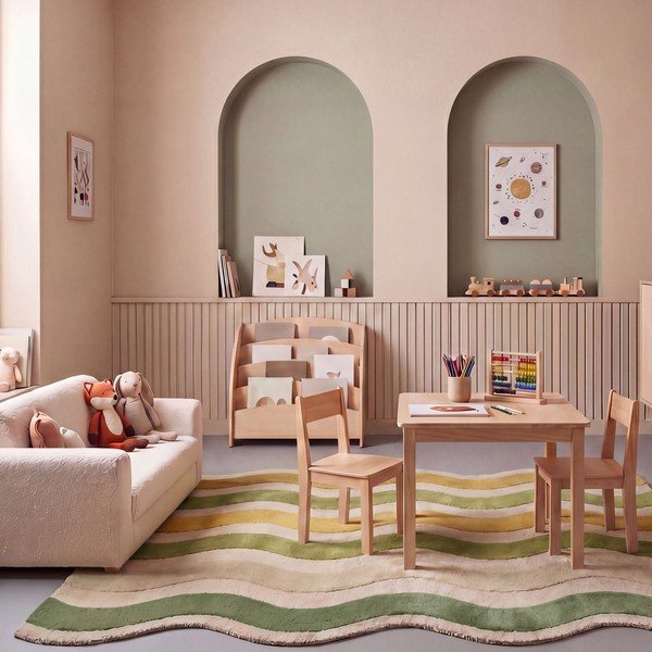 Zelený/v přírodní barvě ručně tkaný vlněný koberec 200x290 cm Cascade Wool – Flair Rugs-image-2