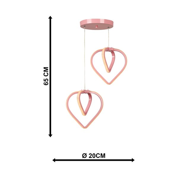 Růžové kovové LED závěsné svítidlo ø 20 cm Sevinc – Squid Lighting-image-4