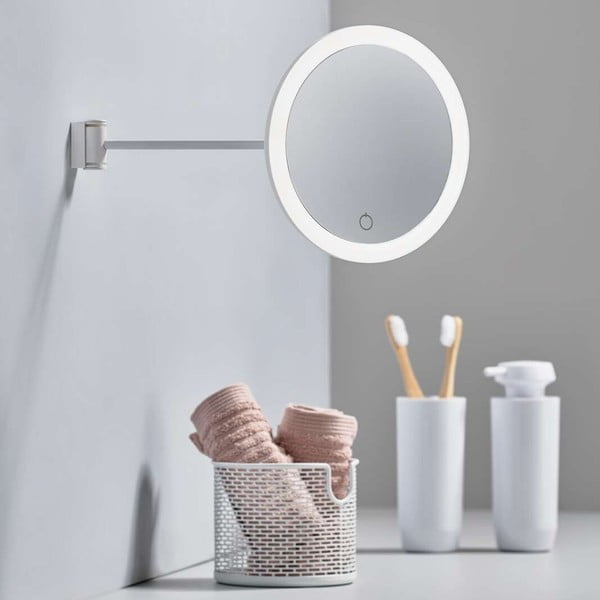 Šedé nástěnné kosmetické zrcadlo Zone Eve, ø 17,5 cm-image-1