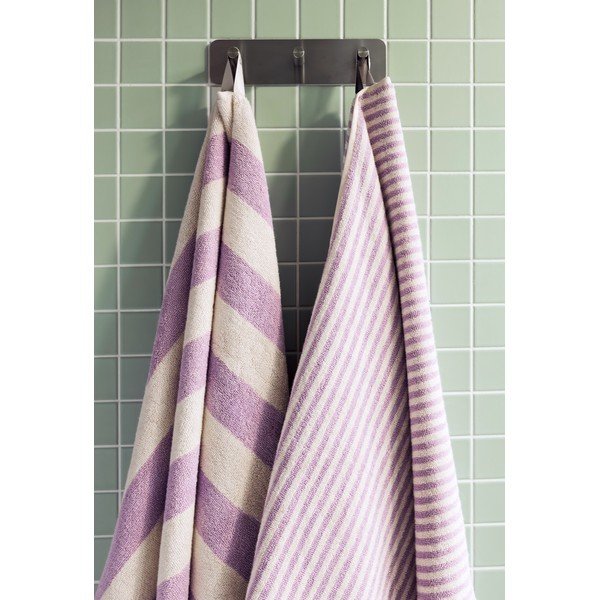 Froté bavlněný ručník v levandulové barvě/krémový 50x80 cm Gobo – noo.ma-image-1