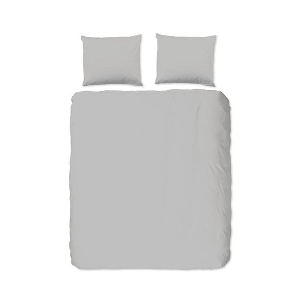 Světle šedé bavlněné povlečení na dvoulůžko Good Morning Universal, 200 x 220 cm