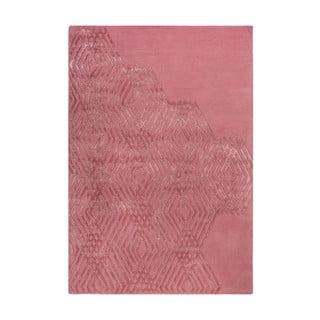 Růžový vlněný koberec Flair Rugs Diamonds, 160 x 230 cm