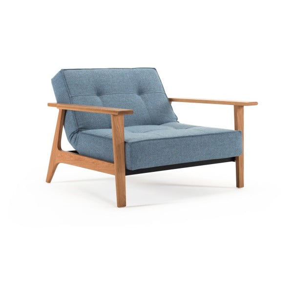 Světle modré rozkládací křeslo Innovation Splitback Frej Mixed Dance Light Blue-image-4