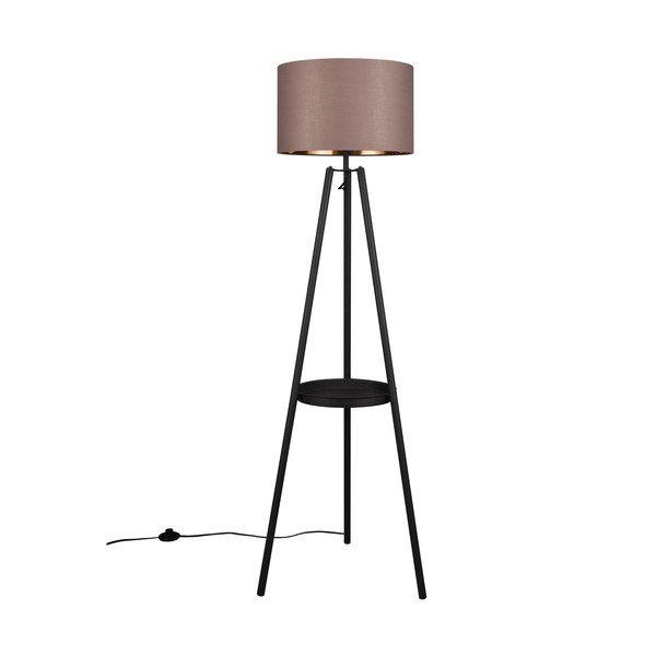 Černá stojací lampa s poličkou (výška 152 cm) Colette – Reality