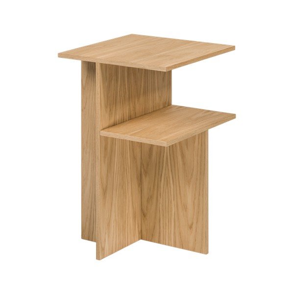 Noční stolek v dekoru dubu s poličkami v přírodní barvě Atik – noo.ma-image-3