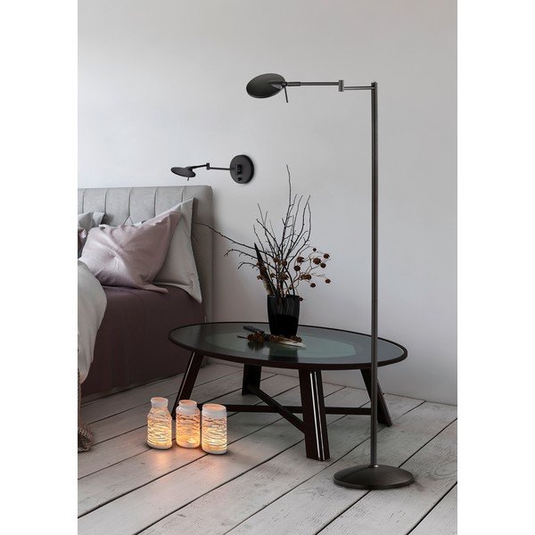 Matně černé LED nástěnné svítidlo s ohybatelnou konstrukcí/stmívatelné Kazan – Trio-image-2