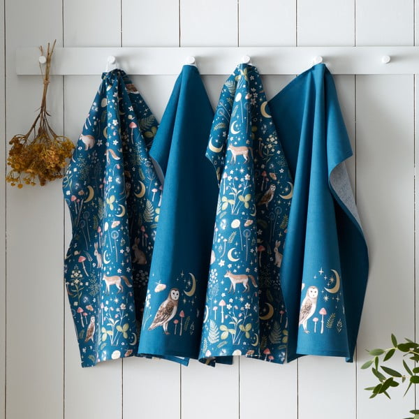 Bavlněné utěrky v sadě 4 ks 50x70 cm Enchanted Twilight Animals – Catherine Lansfield-image-1