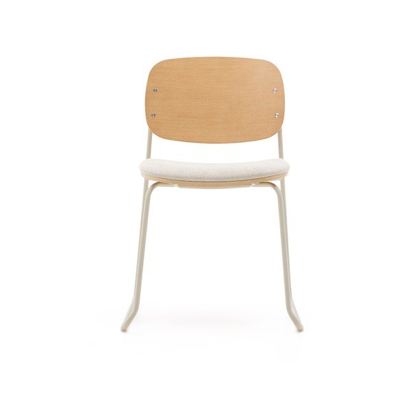 Béžová/v přírodní barvě kovová stohovatelná jídelní židle Meli – Kave Home-image-2