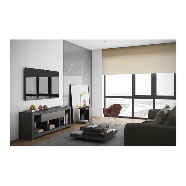 Černo-šedý konferenční stolek v dekoru kamene 90x90 cm Slate - TemaHome-image-4