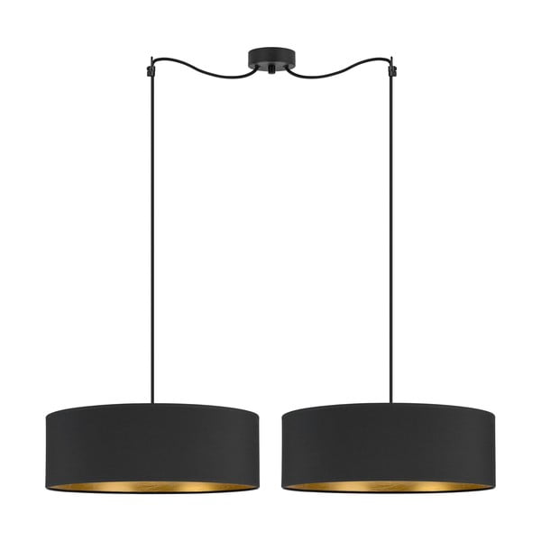 Černé dvouramenné závěsné svítidlo s detailem ve zlaté barvě Sotto Luce Tres XL, ⌀ 45 cm