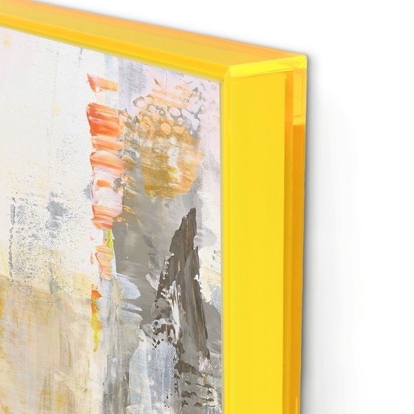 Tištěné/s ručně malovanými prvky obrazy v sadě 2 ks s rámem/na plátně 41,5x41,5 cm New Age Yellow – Malerifabrikken-image-3