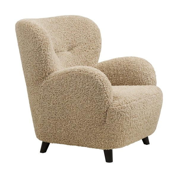 Světle hnědé křeslo z textilie bouclé Lunaro – House Nordic-image-3