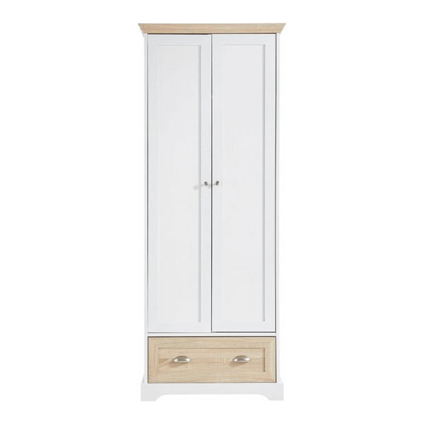 Bílá dřevěná dvoudveřová šatní skříň Støraa Montar