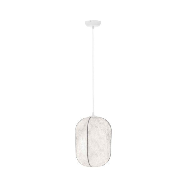 Bílé kovové závěsné svítidlo s textilním stínidlem ø 30 cm Pierida – Nova Luce