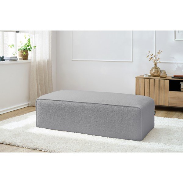 Světle šedá modulární podnožka z textilie bouclé Megeve – Bobochic Paris-image-1