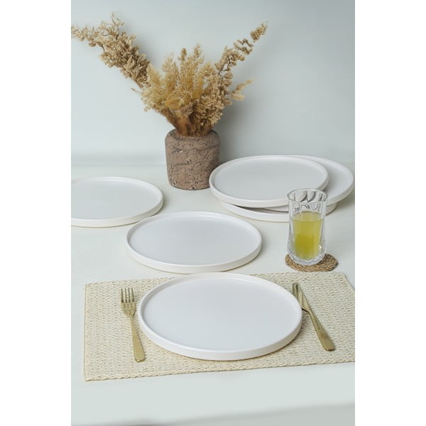 Bílé keramické talíře v sadě 6 ks ø 27 cm – Hermia-image-1