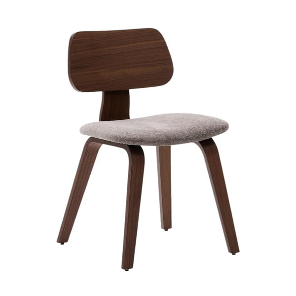 Béžová/tmavě hnědá jídelní židle v dekoru ořechu Gena – Kave Home