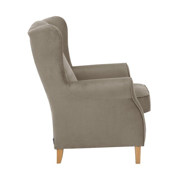 Hnědé sametové křeslo ušák Max Winzer Lorris-image-3