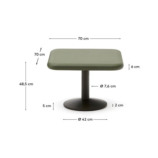 Zahradní konferenční stolek s betonovou deskou 70x70 cm Esilda – Kave Home-image-4