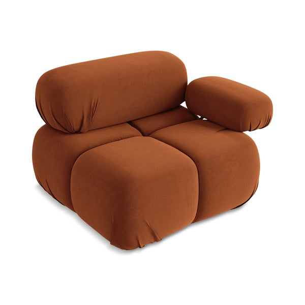 Oranžový sametový modul pohovky (pravý roh) Lokua – Makamii-image-3