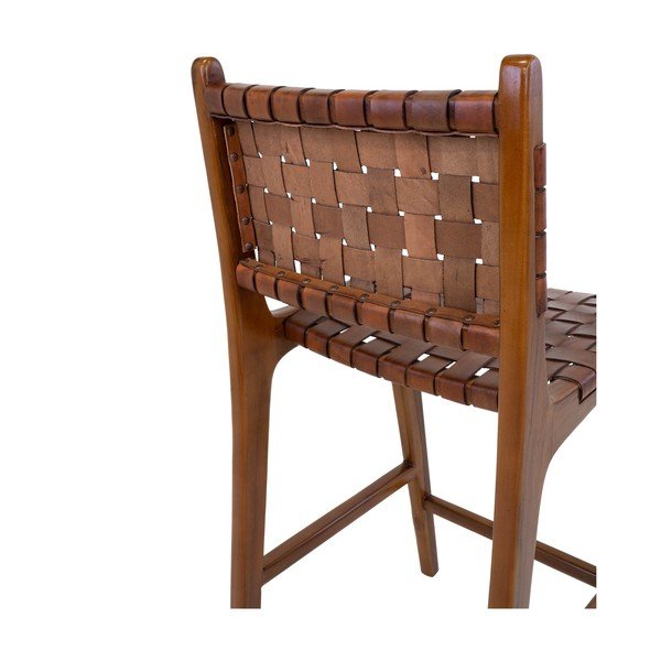 Hnědá barová židle z teakového dřeva 101 cm Perugia – House Nordic-image-3