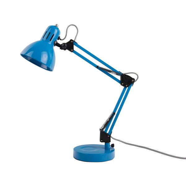 Světle modrá stolní lampa s kovovým stínidlem (výška 52 cm) Funky Hobby – Leitmotiv