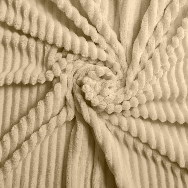 Béžové 3dílné flanelové povlečení na dvoulůžko/prodloužené 240x220 cm Veloutea – douceur d'intérieur-image-3