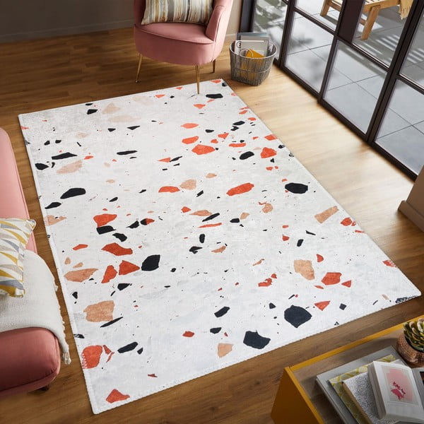 Oranžový/slonovinový pratelný koberec 60x100 cm Italian Stone – Vitaus-image-1