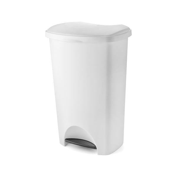 Bílý pedálový odpadkový koš s víkem Addis, 41 x 33 x 62,5 cm