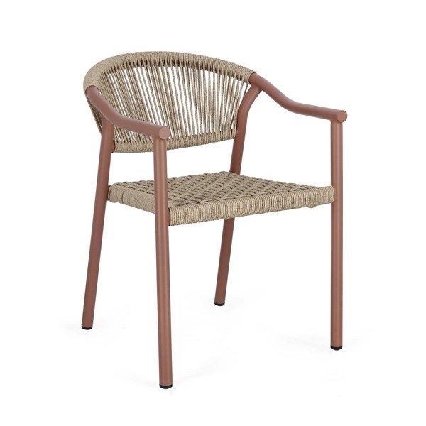 Červená/v přírodní barvě kovová zahradní židle Canarias – Bizzotto