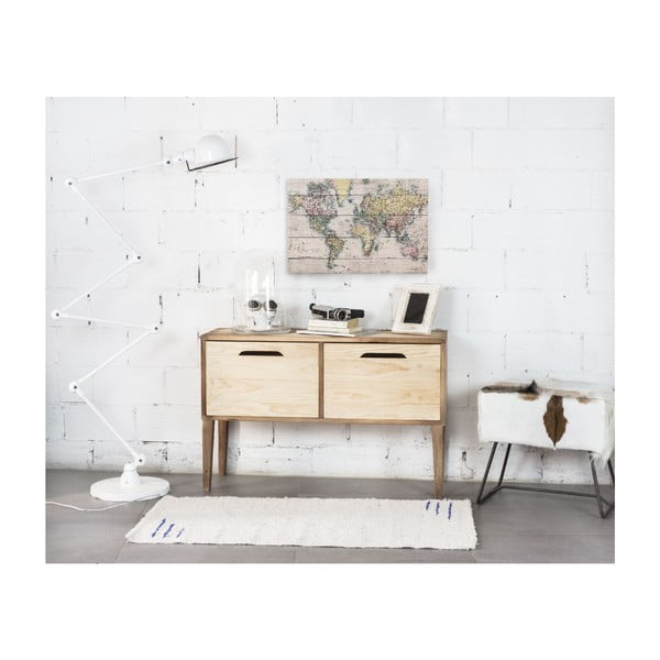 Nástěnná cedule z borovicového dřeva Really Nice Things Mapamundi, 40 x 60 cm-image-1