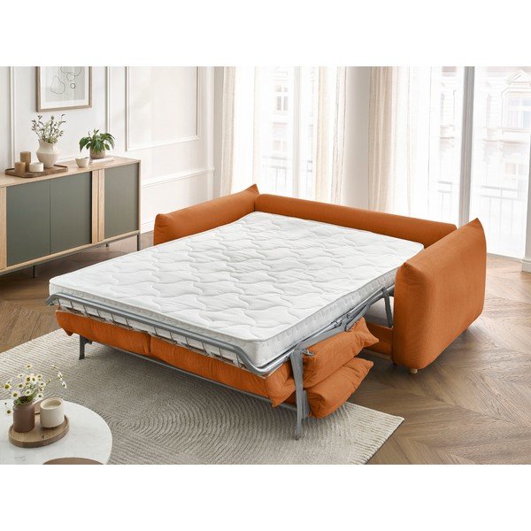 Oranžová rozkládací pohovka 214 cm Ernest – Bobochic Paris-image-1