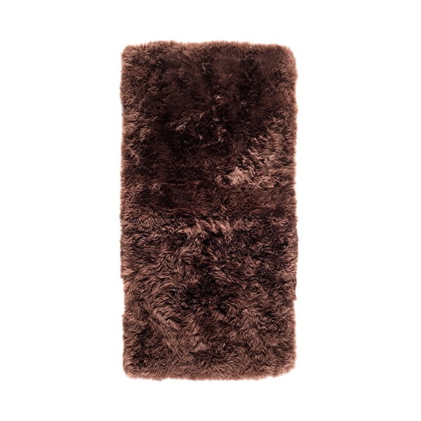 Tmavě hnědý koberec z ovčí kožešiny Royal Dream Zealand Natur, 70 x 140 cm
