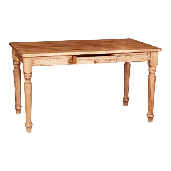 Dřevěný jídelní stůl se zásuvkou Biscottini Draw, 140 x 90 cm