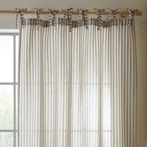 Šedý závěs 140x183 cm Zanzibar Woven Stripe – Pineapple Elephant