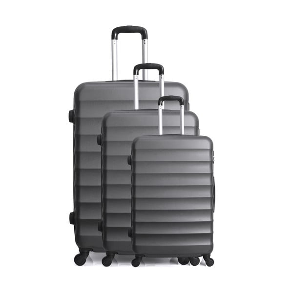 Sada 3 šedých cestovních kufrů na kolečkách Hero Jakarta