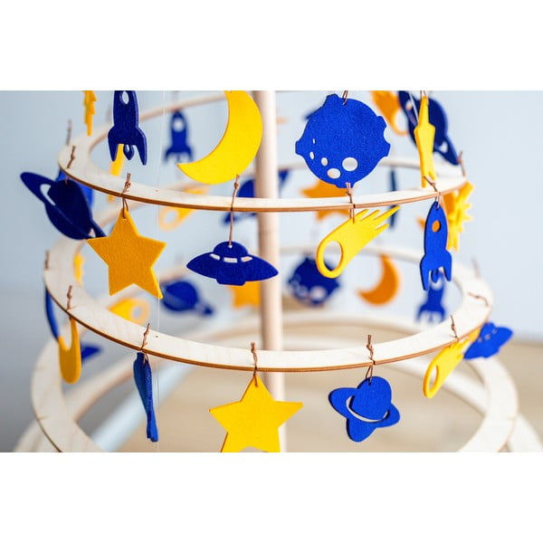 Sada 8 žluto-modrých filcových vánočních dekorací Spira Medium-image-3