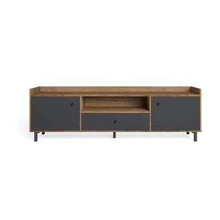 Šedý TV stolek v dekoru ořechu 180x53 cm Malta - Marckeric