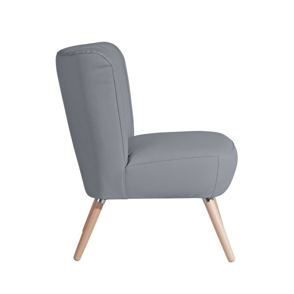 Šedé křeslo z imitace kůže Max Winzer Neele Leather Gray-image-1