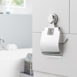 Samodržící kovový držák na toaletní papír ve stříbrné barvě Bestlock Bath – Compactor