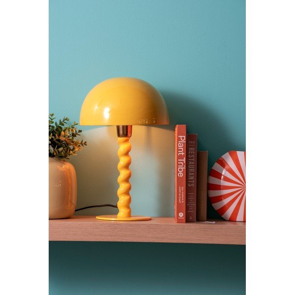 Žlutá stolní lampa s kovovým stínidlem (výška 39 cm) Prisa – Leitmotiv-image-1