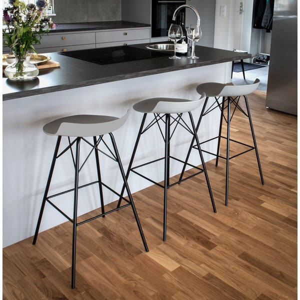 Šedé barové stoličky v sadě 2 ks (výška sedáku 71 cm) Tori – Tenzo-image-1