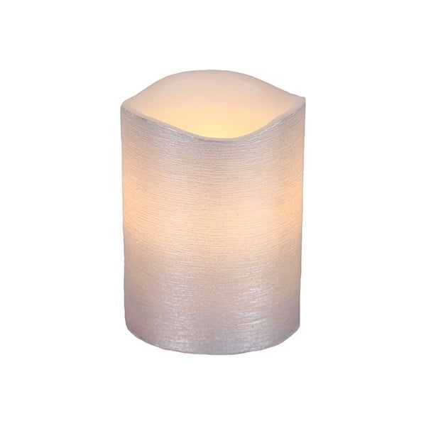 Stříbrná LED svíčka Gina, výška 10 cm
