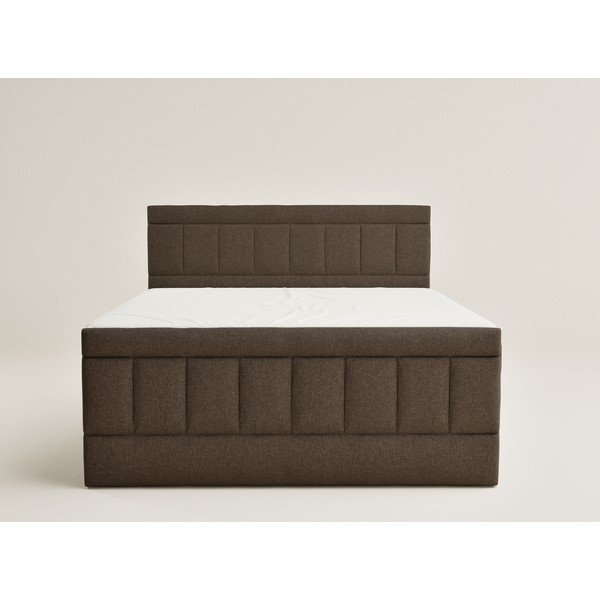Hnědá boxspring postel s úložným prostorem 200x200 cm Caya – Maison de Rêve-image-2