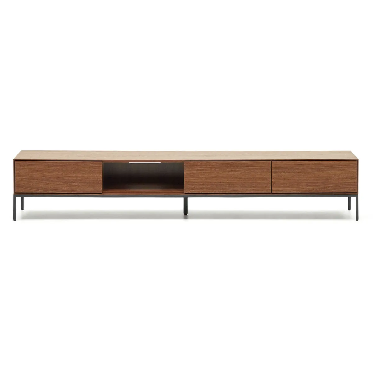 TV stolek v dekoru ořechu v přírodní barvě 195x35 cm Vedrana – Kave Home