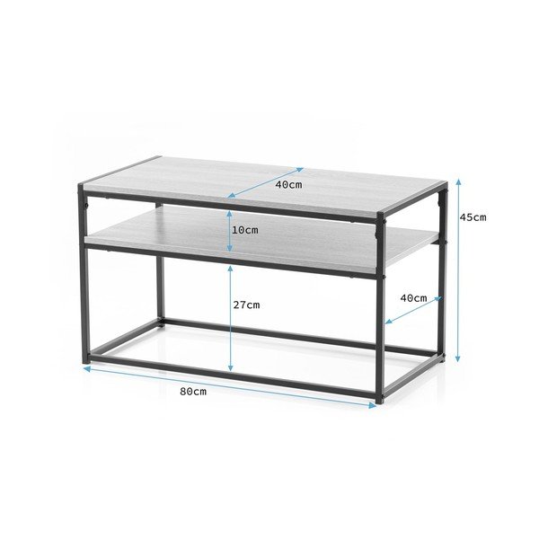 Hnědý konferenční stolek s deskou v dekoru ořechového dřeva 40x80 cm Pjan – Homede-image-4