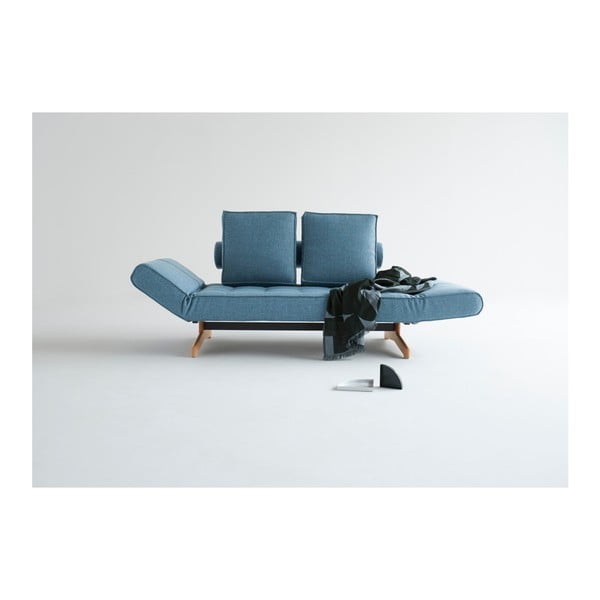 Světle modrá polohovatelná lenoška Innovation Ghia Wood Mixed Dance Light Blue-image-3