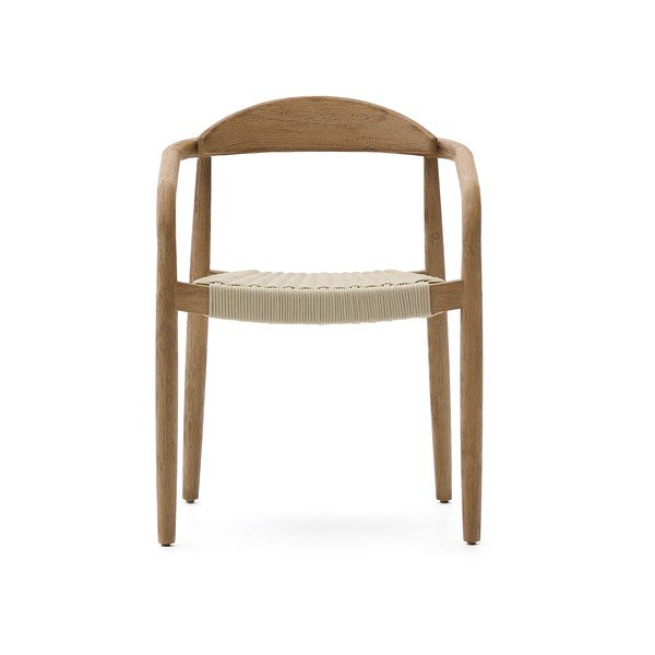 Béžové/v přírodní barvě dřevěné jídelní křeslo Nina – Kave Home-image-2