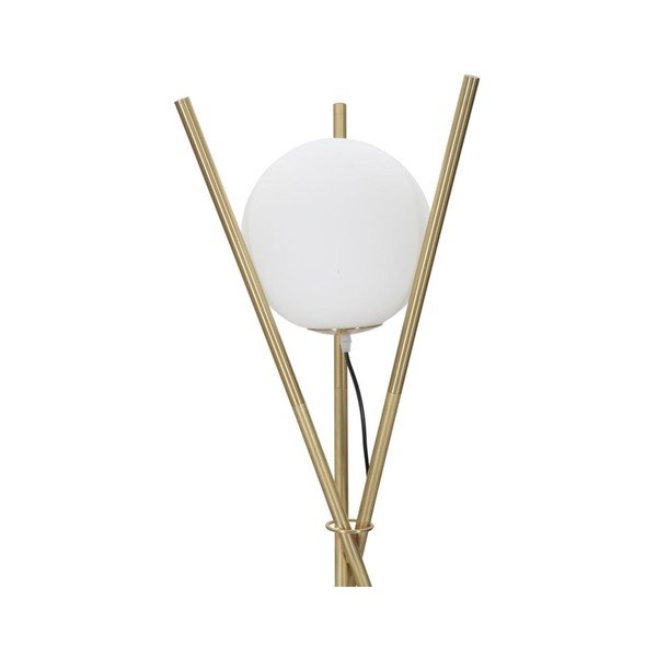 Bílá/ve zlaté barvě stojací lampa se skleněným stínidlem (výška 155 cm) Glamy – Mauro Ferretti-image-1